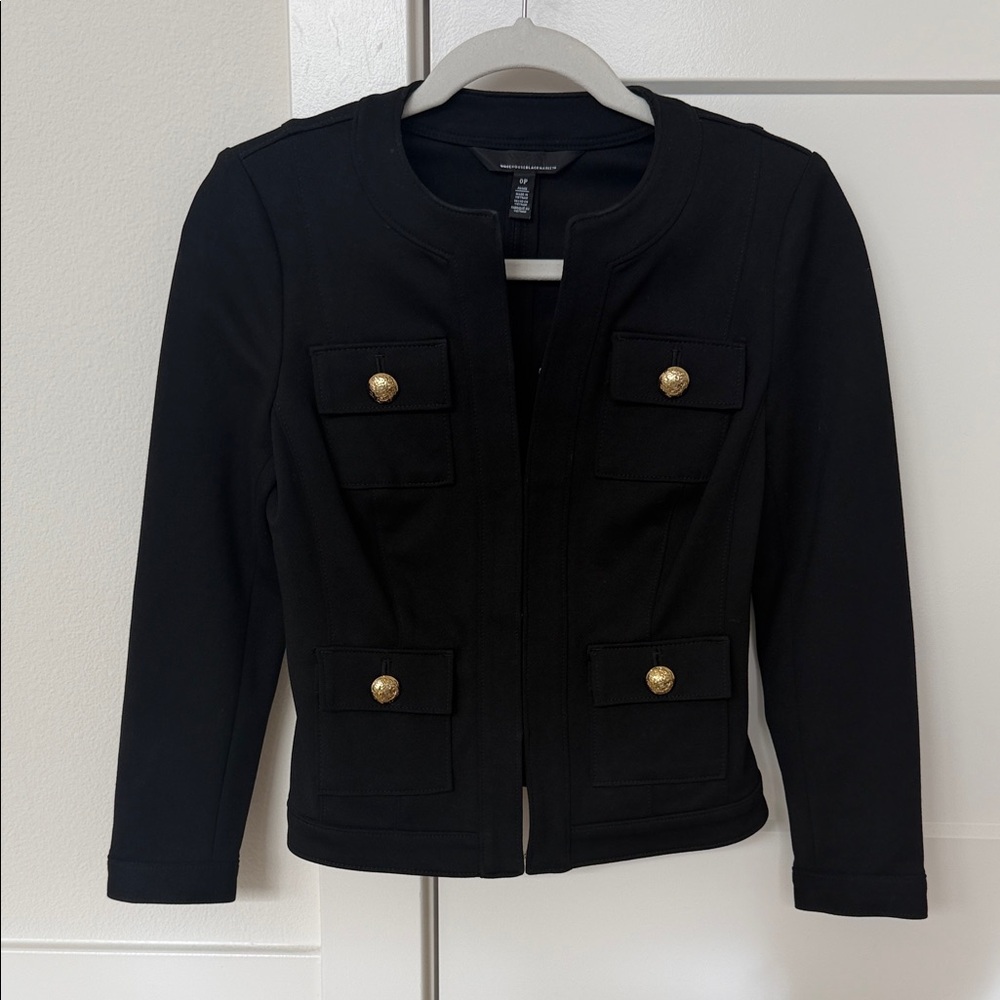 White House Black Market Black Jacket with Gold Buttons - Picture 2 of 5